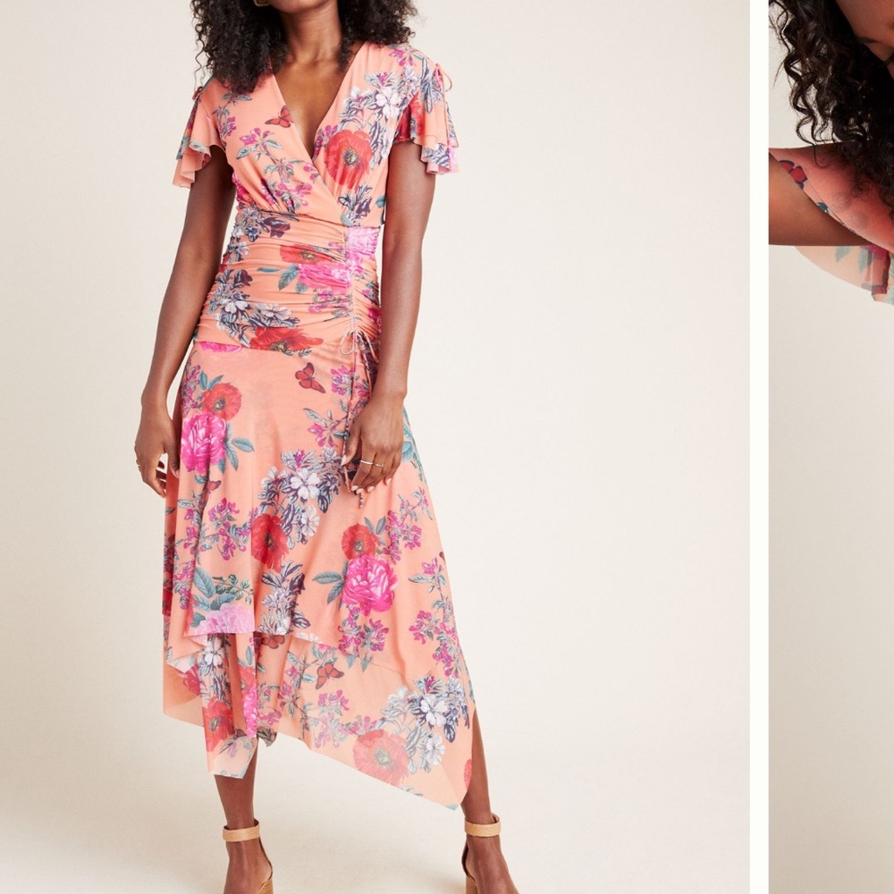 Anthropologie Maeve Simone Floral Midi Dress Size 8